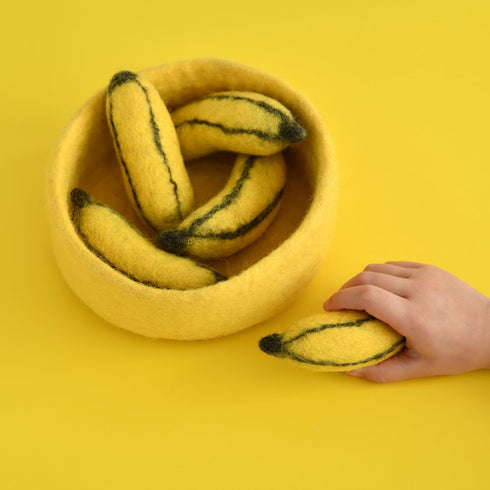 DASHDU - Bentley Banana - Five Felt Fruit Bananas With Bowl